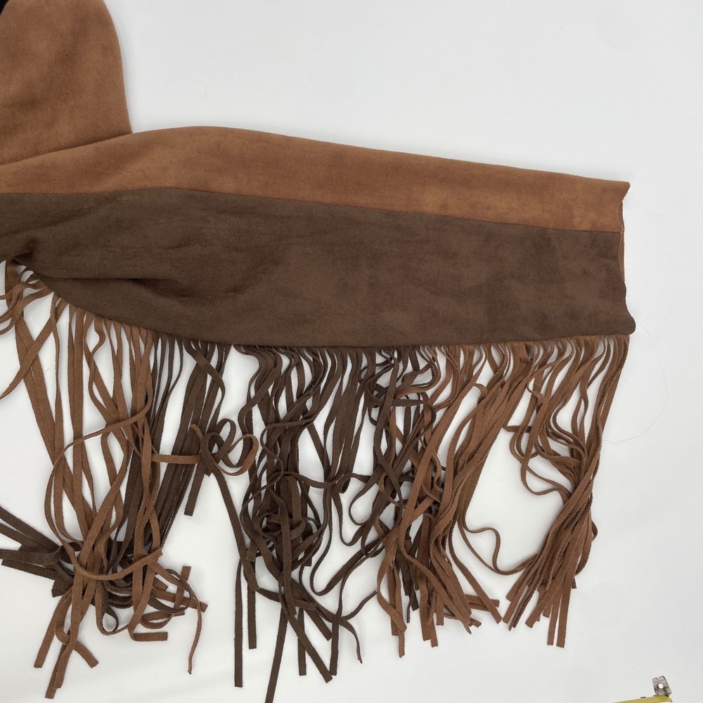 Vocal Fringe Jacket Womens Medium Brown Faux Suede Western Star Boho Festival - Picture 15 of 16